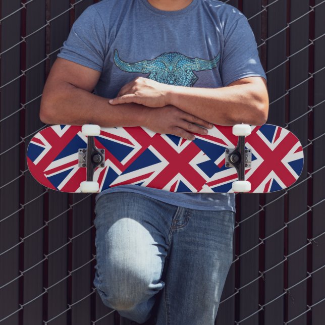 Skateboard Patrón de collage de la Union Jack (Exterior 3)
