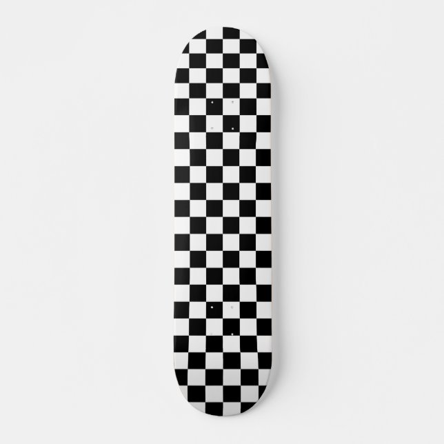 Skateboard Patrón de comprobación de blanco negro (Anverso )