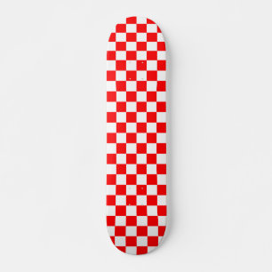 Skateboard Patrón de comprobación de blanco rojo