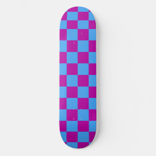 Skateboard Patrón de comprobación de color azul púrpura