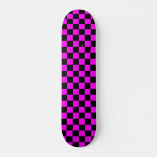 Skateboard Patrón de comprobación de negro púrpura