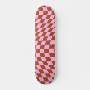 Skateboard Patrón De Comprobación Retro Tablero De Tablero De
