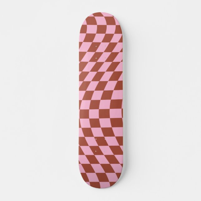 Skateboard Patrón De Comprobación Retro Tablero De Tablero De (Anverso )