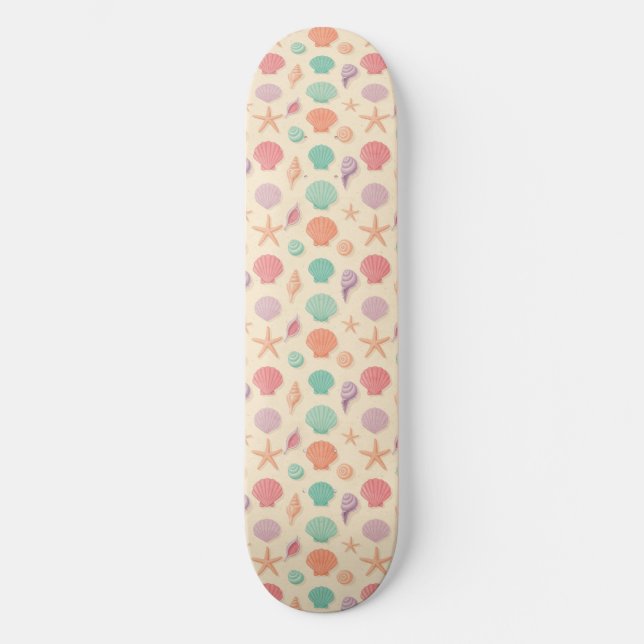 Skateboard Patrón de concha costera (Anverso)