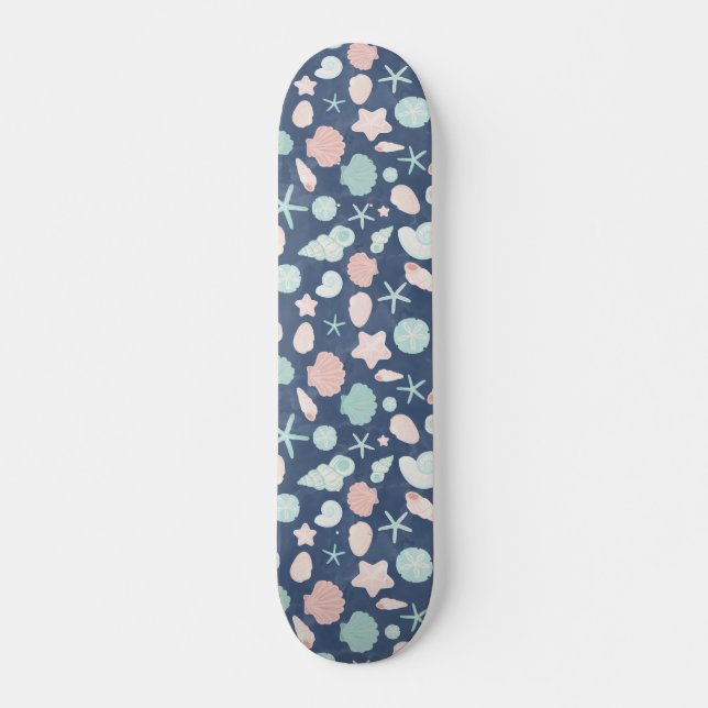 Skateboard patrón de conchas de mar (Anverso )