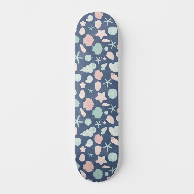 Skateboard patrón de conchas marinas (Anverso)