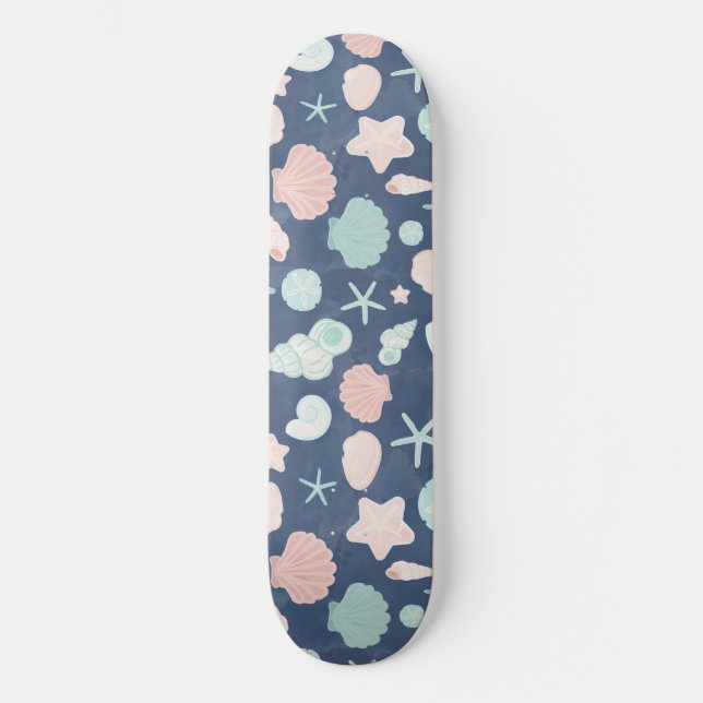 Skateboard patrón de conchas marinas (Anverso)
