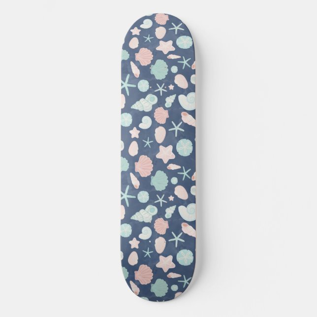 Skateboard patrón de conchas marinas (Anverso)