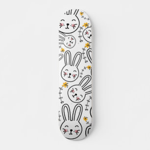 Skateboard Patrón de conejo