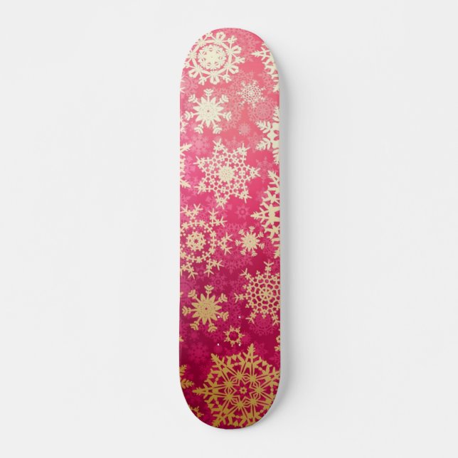 Skateboard Patrón de copo de nieve (Anverso )