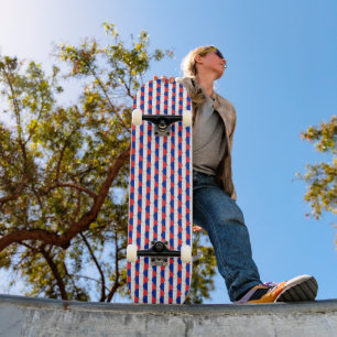 Skateboard Patrón de corazón de colores de la bandera frances