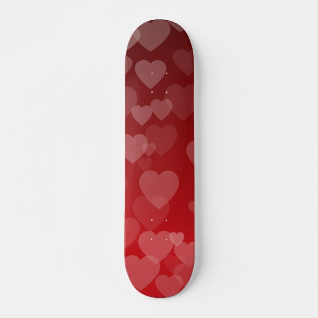 Skateboard Patrón de corazones 19 (Anverso )