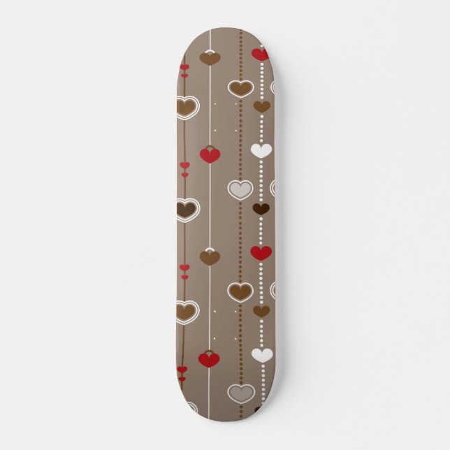Skateboard Patrón de Corazones 29 (Anverso )