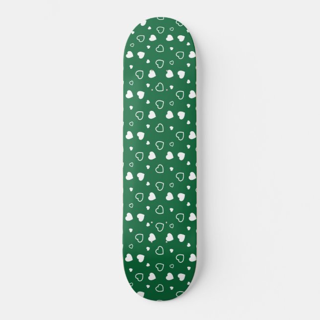 Skateboard Patrón de corazones estilizados 6 (Anverso)