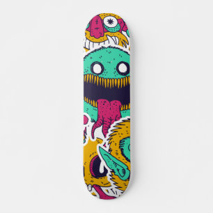 Skateboard Patrón de cráneos de monstruos raros