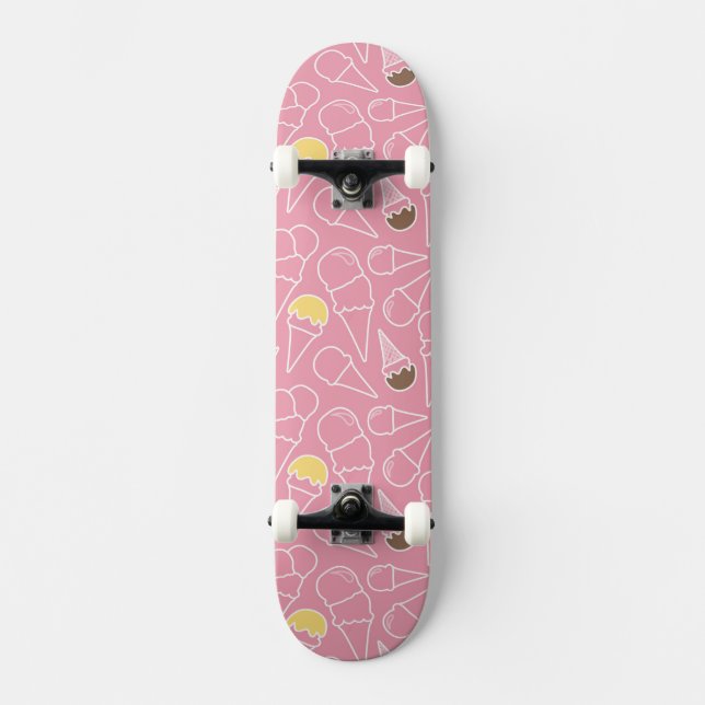 Skateboard Patrón de crema de hielo de verano (Anverso)
