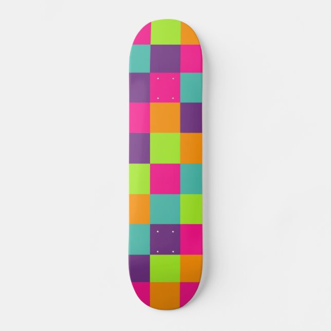 Skateboard Patrón de cuadrados (Anverso)