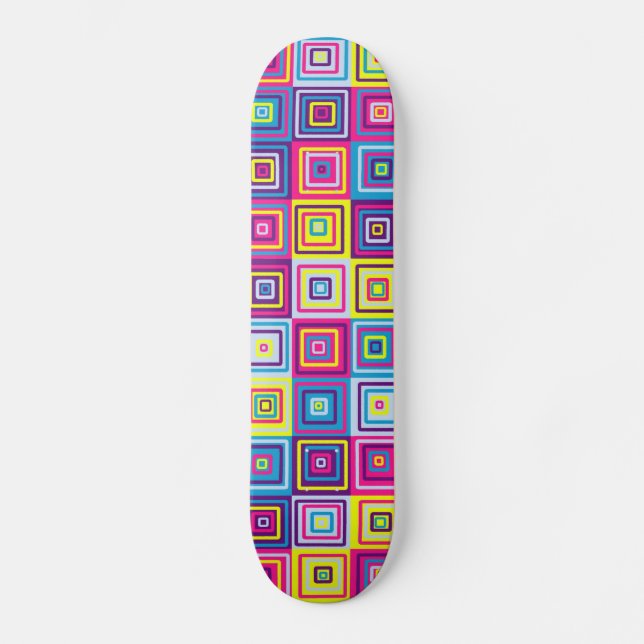 Skateboard Patrón de Cuadrados (Anverso)