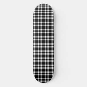 Skateboard Patrón de Cuadro Negro Blanco