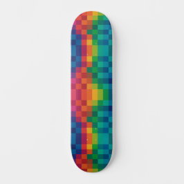 Skateboard Patrón de cuadros colorido