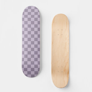 Skateboard Patrón de cuadros suave lavanda minimalista