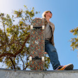 Skateboard Patrón de Cuevón de Herringbone colorido | Monogra<br><div class="desc">¿Sueñas con crear tu propio skateboard personalizado? Con un hermoso patrón de arenque óseo con grandes iniciales tipográficas en un tipo de letra clásico y su nombre a continuación. Por último, puedes hacer un fantástico skateboard con el diseño exacto que quieras. ¡Exprésate. Diviértete. Estos hacen regalos increíbles para Navidades, cumpleaños...</div>