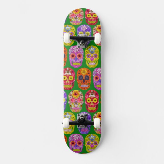 Skateboard Patrón de descompresión de flores 2018 (Anverso)