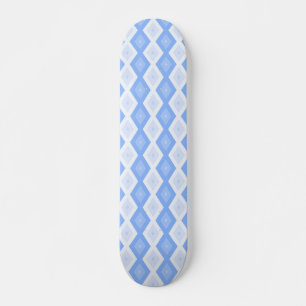 Skateboard Patrón de diamante azul pálido