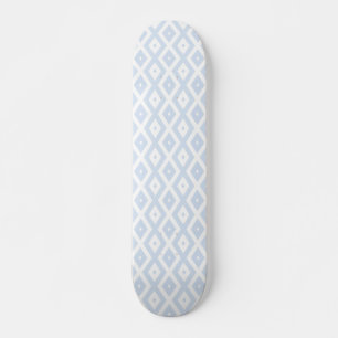 Skateboard Patrón de diamante blanco y azul pálido