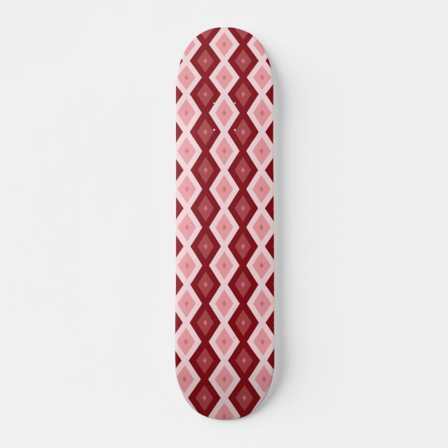 Skateboard Patrón de diamante rojo (Anverso )