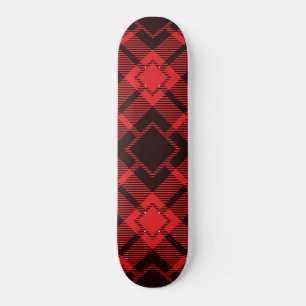 Skateboard Patrón de diamante rojo Tartán