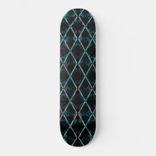 Skateboard Patrón de diamante texturizado azul