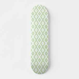 Skateboard Patrón de diamante verde pálido y blanco
