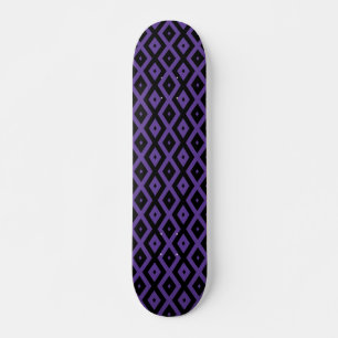 Skateboard Patrón de diamante violento y negro
