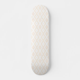Skateboard Patrón de diamantes beige y blanco