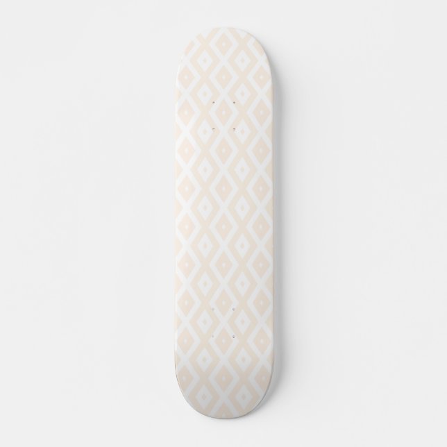 Skateboard Patrón de diamantes beige y blanco (Anverso )