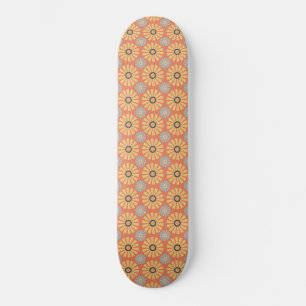 Skateboard Patrón de dietas azul y Naranja retro abstrat