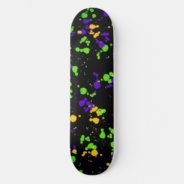Skateboard Patrón de diseño de pizarra de pintura verde azul  (Anverso)