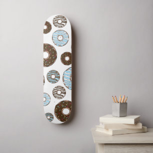 Skateboard Patrón De Donuts, Donuts Azules, Donuts Marrones