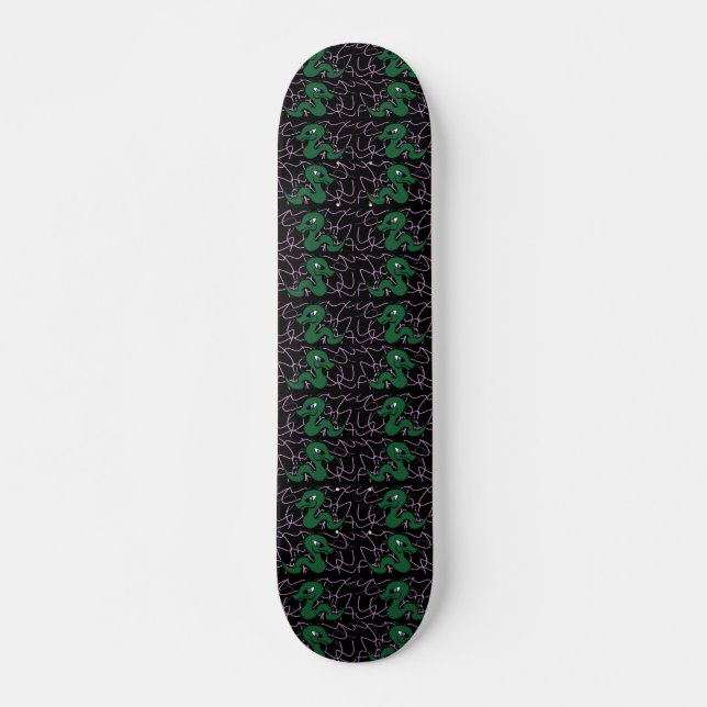 Skateboard Patrón de dragón verde bebé (Anverso )
