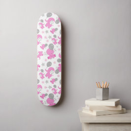Skateboard Patrón De Elefantes Rosa, Elefantes Cutos, Estrell