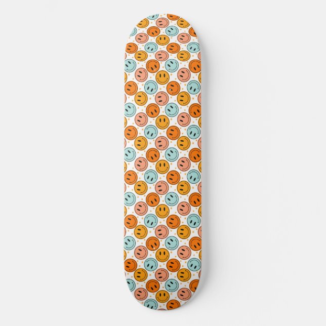 Skateboard Patrón de Emoji sonriente (Anverso)