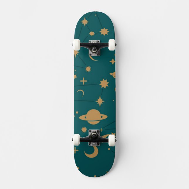 Skateboard Patrón de espacio (Anverso)