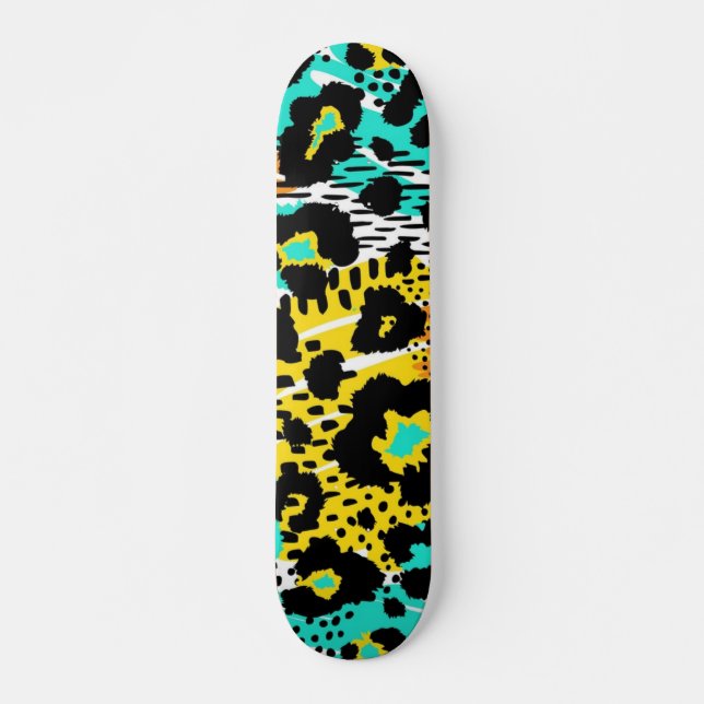 Skateboard Patrón de estampado animal (Anverso )
