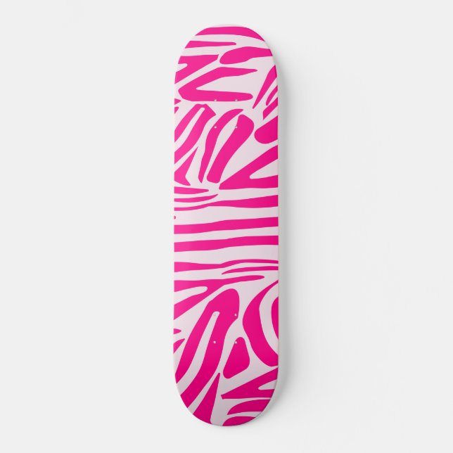 Skateboard Patrón de estampado de cebra rosa (Anverso)