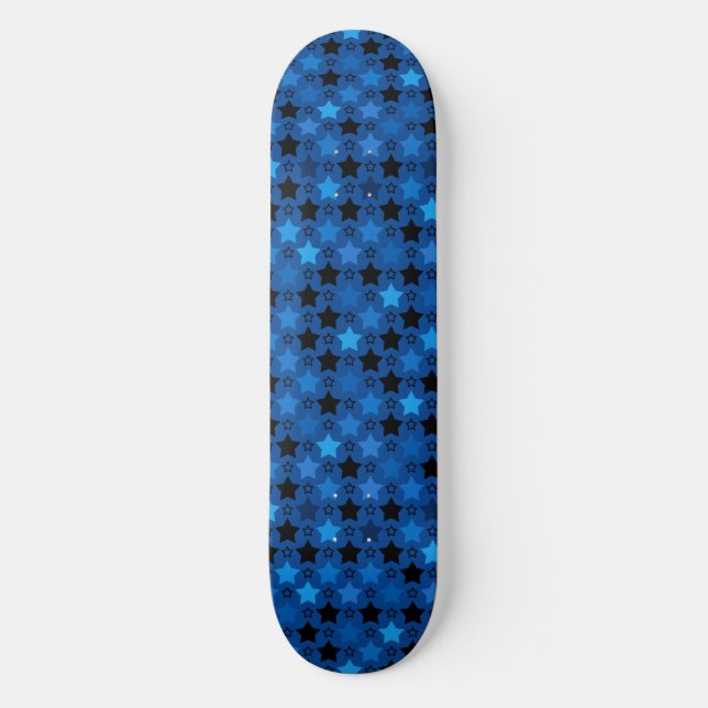 Skateboard Patrón de estrella azul de estilo creativo diverti (Anverso)