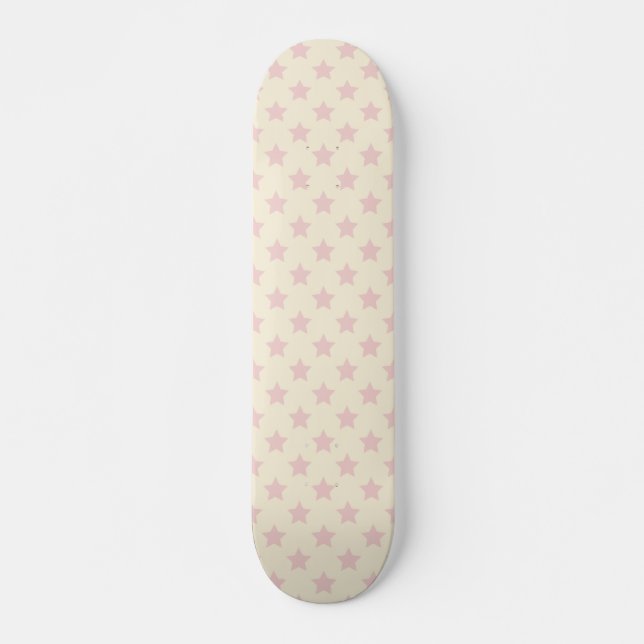 Skateboard Patrón de estrella de melocotón rosa brillante mod (Anverso )