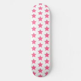 Skateboard Patrón de estrellas rosadas calientes divertidas -