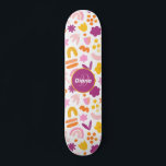 Skateboard Patrón de fantasía Monograma personalizado Skatebo<br><div class="desc">¡Perfecto para el cumpleaños de su hija! Un Skateboard único y colorido para personalizar con nombre y Monograma. Visite nuestra colección de Skateboards para Chicas en Zazzle para ver más diseños en Creativeskates.</div>
