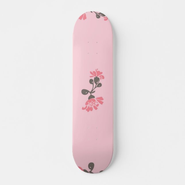 Skateboard Patrón de flor (Anverso )